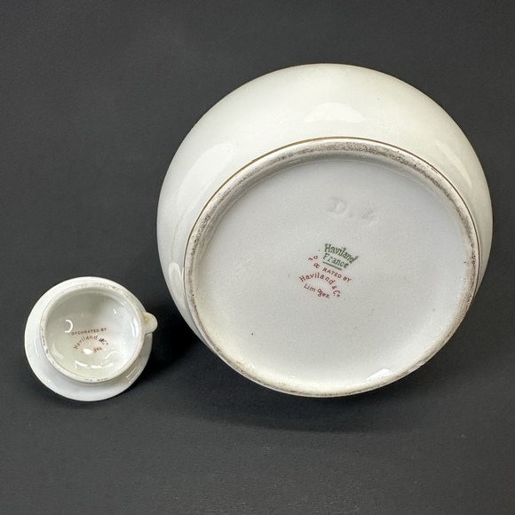 Vintage Haviland & Co Limoges Pitcher With Gold Trim and Beautiful Floral Design - Picture 10 of 12